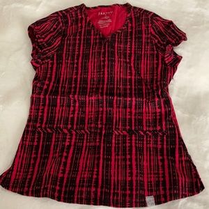 Jaanuu red scrub top size S